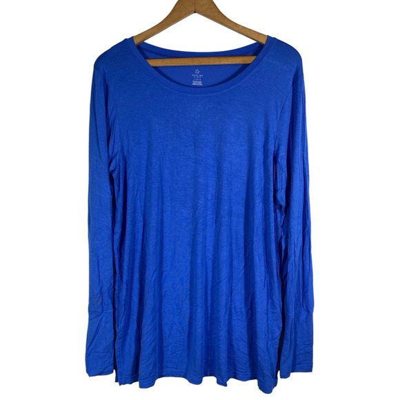 aerie Tops - Offline by Aerie Knit Top Tunic Size L Blue Stretch Knit Coastal Athleisure Yoga